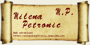 Milena Petronić vizit kartica